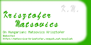 krisztofer matsovics business card